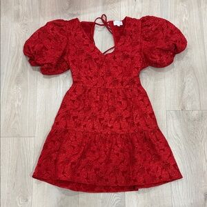 Red Dress Boutique Scarlet Puff Sleeve Kids Dress